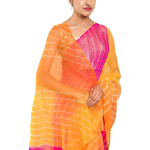 Multi Coloured Pure Georgette Lehariya Saree | Traditional Lehariya Pattern | Jaipurio Designer Collection